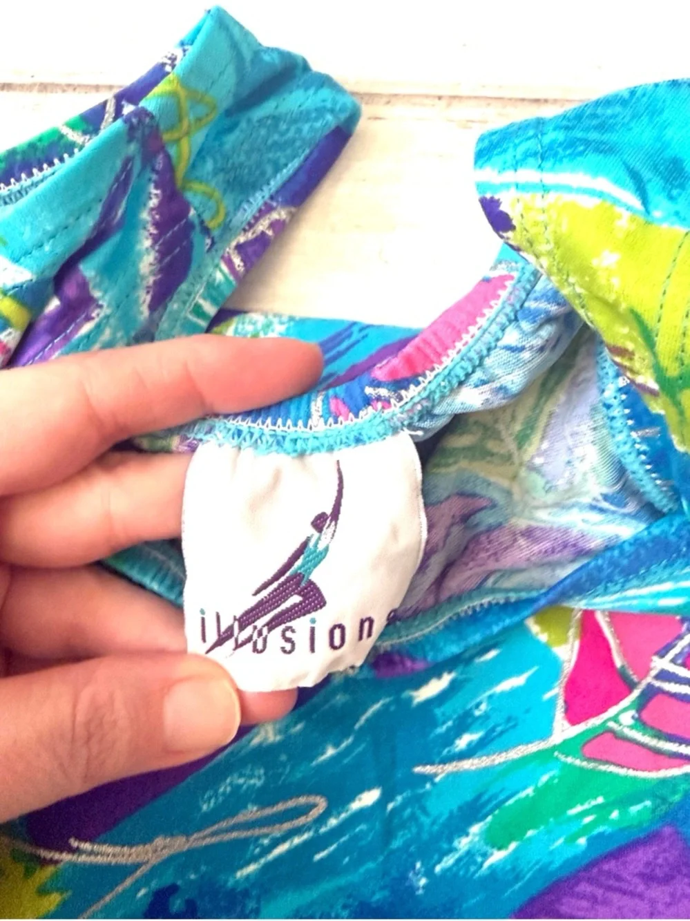 Illusions 6/6x Girls Dance Gymnastics Leotard Blue Green Color Size 6 6x Kids
